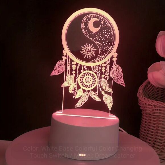 3D Dreamcatcher LED Color Changing Night Light - Picture 2 of 4
